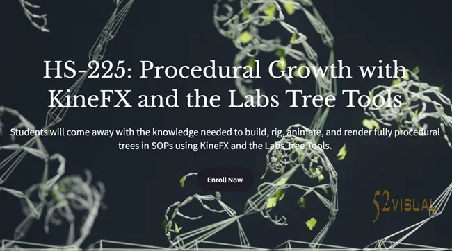 Houdini School – HS-225 使用KineFX和Labs Tree Tools的程序化生长