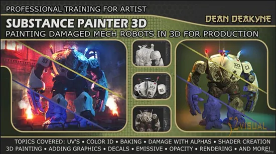 Udemy – 在 Substance Painter 中绘制机甲机器人损伤
