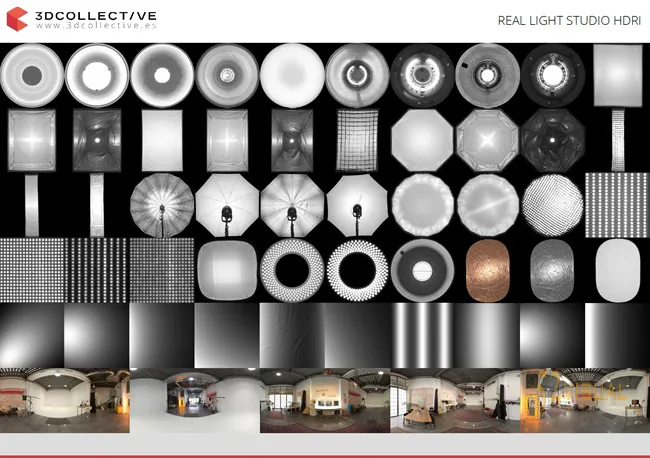 3D Collective Real Light Studio Pack 4K HDRi影棚灯光贴图
