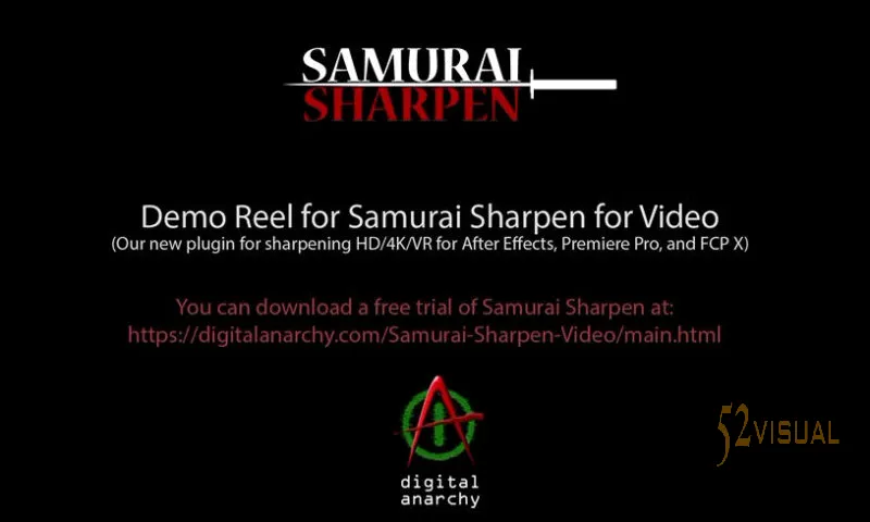 Digital Anarchy Samurai Sharpen Video v1.3.2 视频智能锐化插件 (AE/