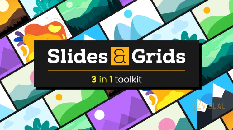 Aescripts Slides & Grids v1.3.1 - AE动态网格与分屏幻灯片动画脚本