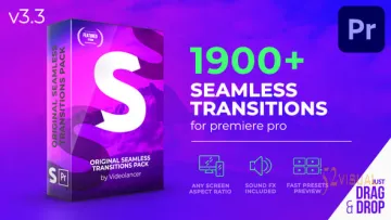 PR无缝转场模板 Videohive Seamless Transitions v3.3 (1800+效果带音效)