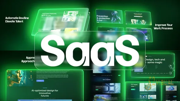 AI SaaS软件宣传推广AE模板_极简科技产品介绍视频片头