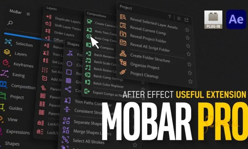 MoBar Pro v3.7.5_AE效率助手插件(130+工具) - CG资源网