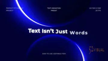 Videohive 文字介绍发光动画AE模板 - 蓝色光影排版片头