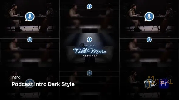 Videohive 暗黑风格播客片头介绍 Premiere Pro 模板