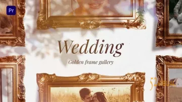 婚礼金色相框画廊 Premiere Pro 模板