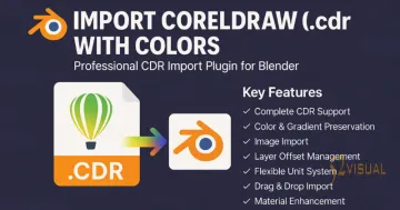 Blender导入CorelDRAW插件: Import Coreldraw Graphics File v1.2