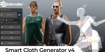 Divine Cut v3.4.3 | Blender智能布料衣物快速生成器插件