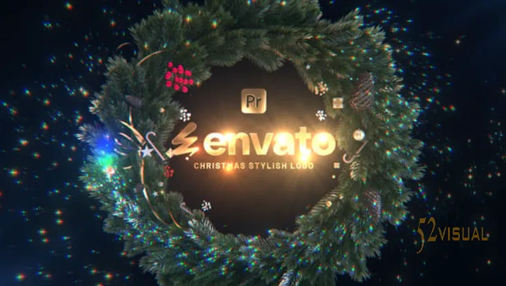 Videohive 圣诞时尚标志 PR模板 - 4K三维金色Logo片头