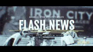 Flash News 突发新闻栏目包装与动态字幕条AE模板