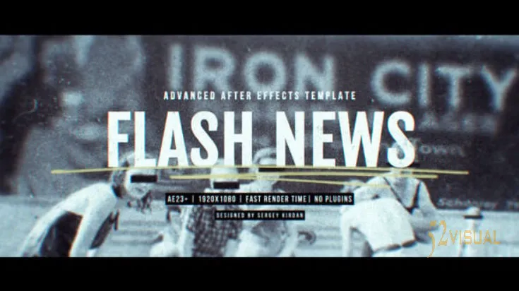 Flash News 突发新闻栏目包装与动态字幕条AE模板