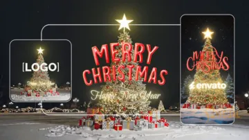 Videohive 圣诞祝福 2026 AE模板 - 节日新年问候视频片头