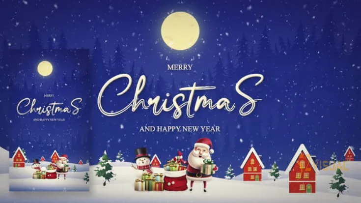 Videohive 圣诞快乐开场AE模板_圣诞节片头动画工程