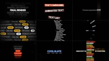 AE模板_Videohive创意文字轮播文字排版片头动画_4K免插件