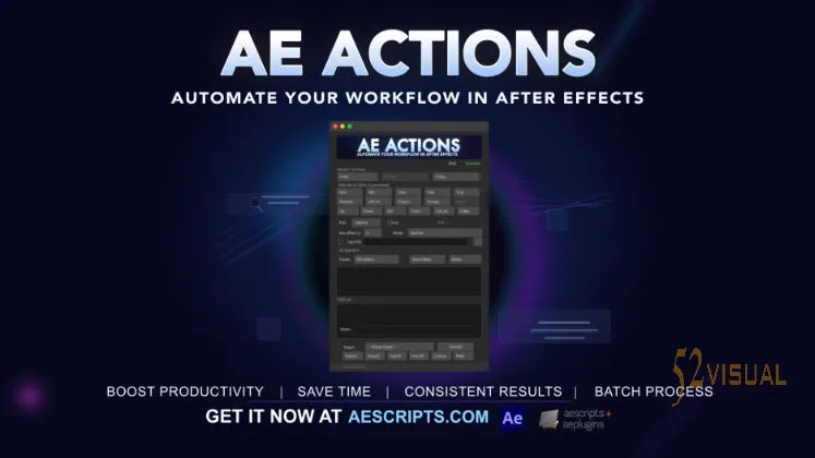 AE Actions v1.0.8  - After Effects 动作录制与批量回放脚本