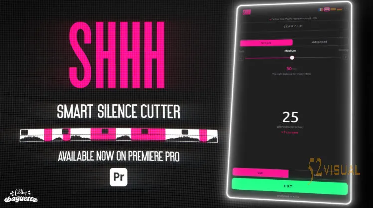 Premiere Pro自动静音剪切插件 Aescripts Shhh V1.1.1