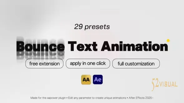 弹跳文字动画:29个动能弹跳排版预设(After Effects)