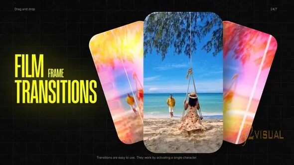 Videohive 垂直电影胶片帧转场 MOGRT 模板