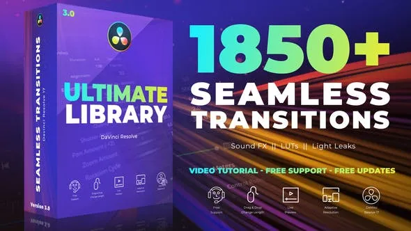 VideoHive DaVinci Resolve 无缝转场模板 [SETTING, CUBE, MP4]