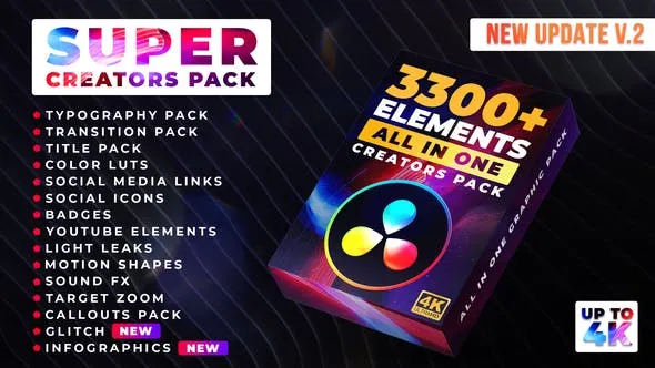 VideoHive Super Creators Pack 3300+元素超级创作素材包 v1.3 [DRP, SETTING, CUBE, MP4]