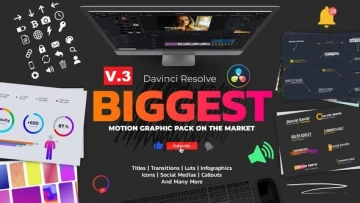 VideoHive DaVinci Resolve 动态图形模板套装 v3 [SETTING, CUBE, MOV]
