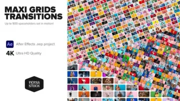 VideoHive Maxi Grid 4K视频墙转场模板 [AEP]