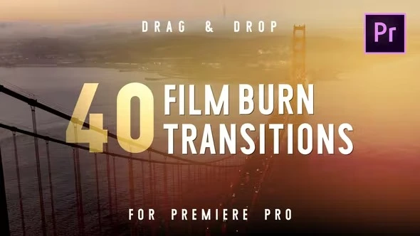 VideoHive 胶片烧灼漏光转场 Premiere Pro 模板 [PRPROJ]