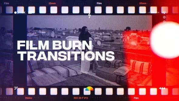 VideoHive 胶片烧灼漏光转场模板 [AEP]