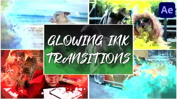 VideoHive 发光水墨流体转场 After Effects 模板 [AEP]