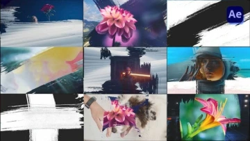 VideoHive 手绘油漆刷笔触转场模板 [AEP]