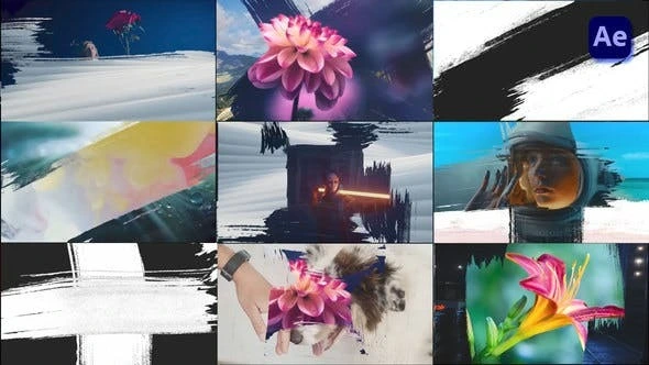 VideoHive 手绘油漆刷笔触转场模板 [AEP]