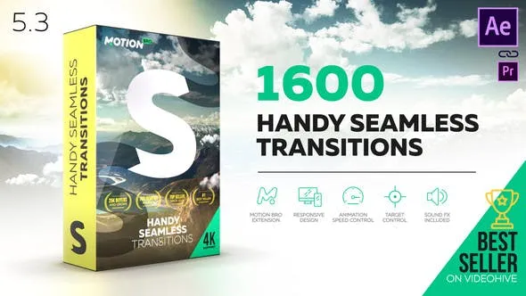 VideoHive Handy Seamless Transitions 无缝转场脚本+模板包 v5.3 [AEP]