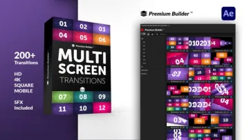 VideoHive 多分屏转场模板 Multiscreen Transitions [AEP]