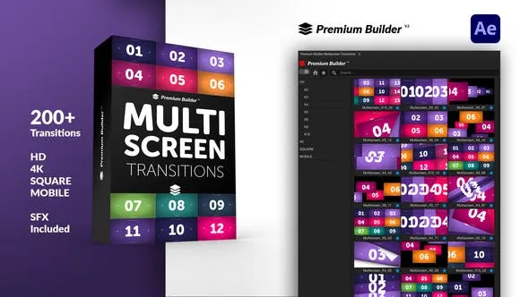 VideoHive 多分屏转场模板 Multiscreen Transitions [AEP]