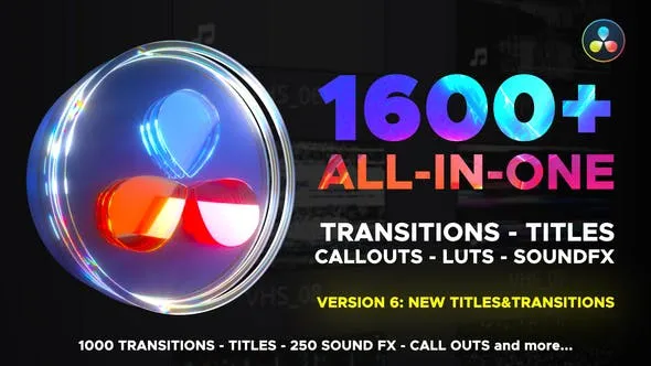 VideoHive Transitions Library DaVinci Resolve 转场模板库 v6 [DRP, SETTING, CUBE, WAV]