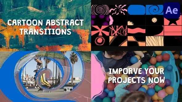 VideoHive 卡通抽象转场 After Effects 模板 [AEP]